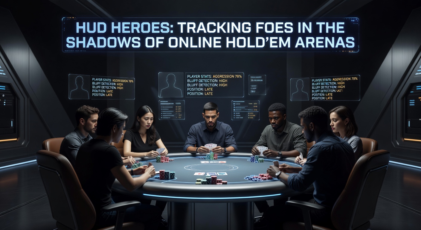 Detaillierte HUD-Statistiken auf einem Poker-Tisch-Overlay, mit Balkendiagrammen und Popups für Gegner-Profile