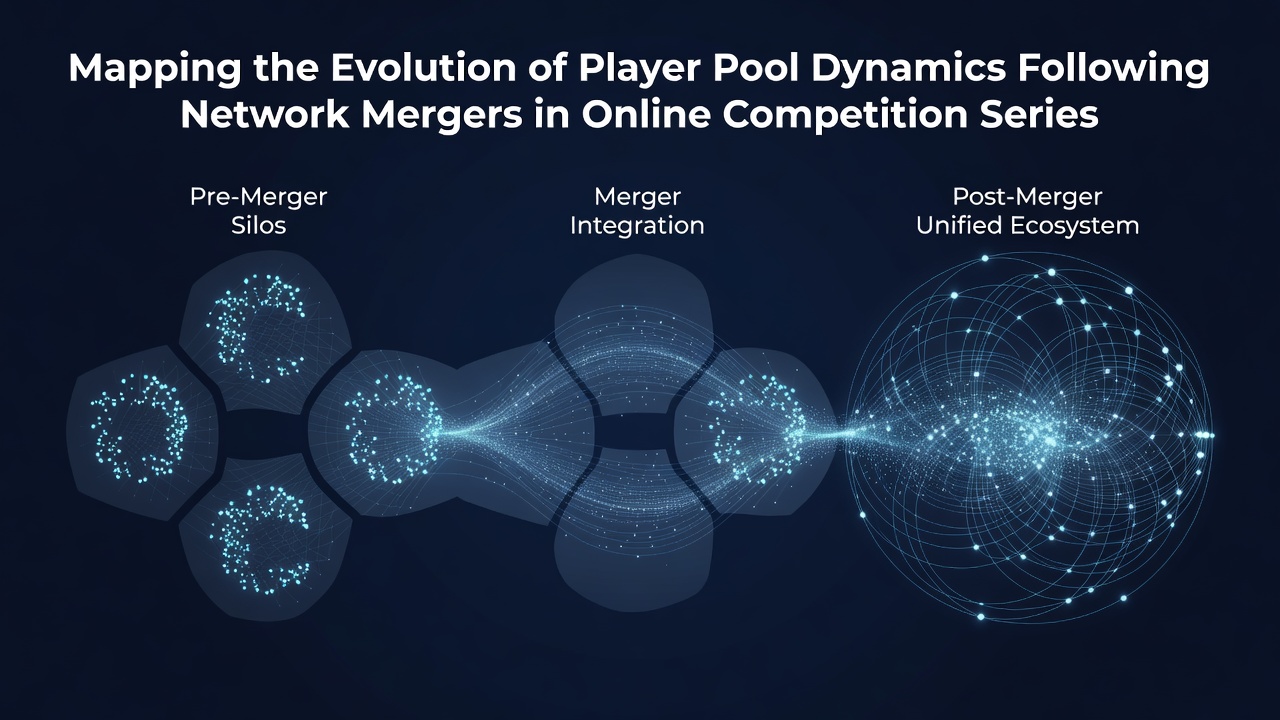Visualisierung der Spielerpool-Veränderungen durch Netzwerkfusionen in Online-Turnierserien