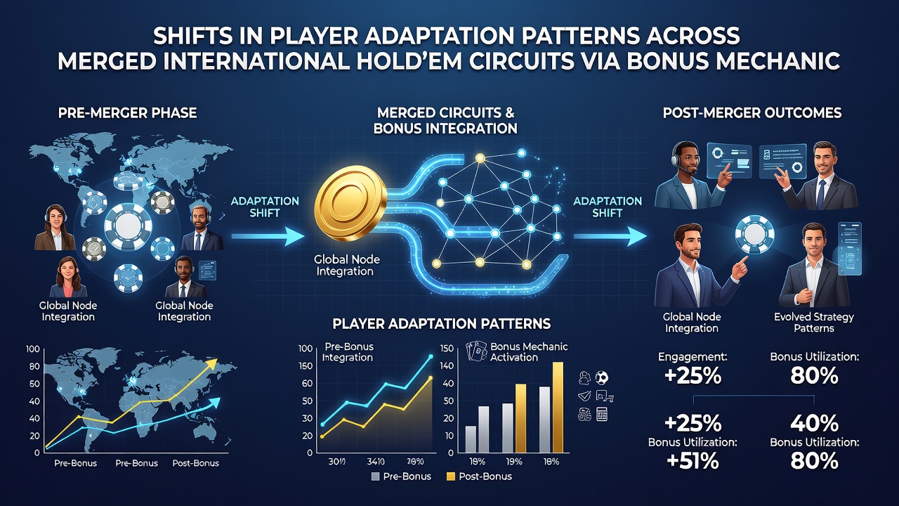Grafik zu Spieleranpassungen und Bonuswirkungen in Hold'em-Turnieren mit internationalen Vergleichen